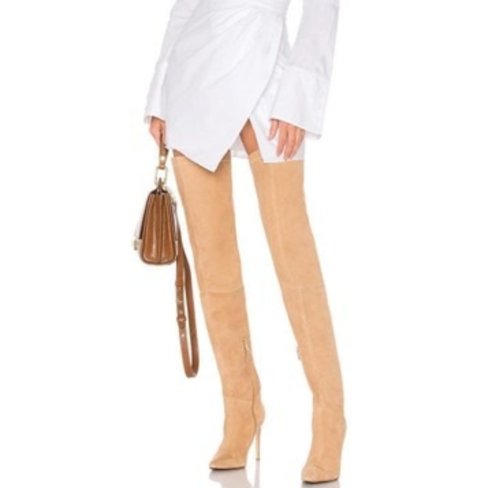 9.5 Raye Blush Suede Leather thigh boots, Classy, very comfortable.